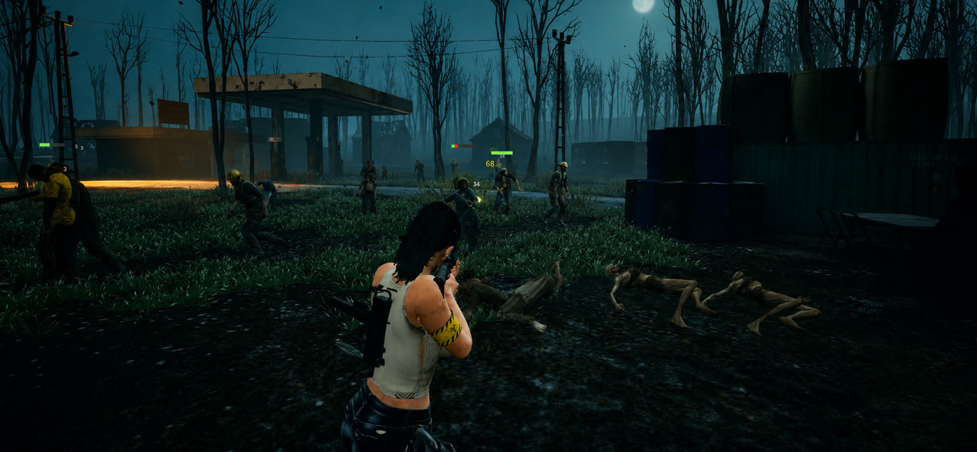 Aiming at a horde in a night forest